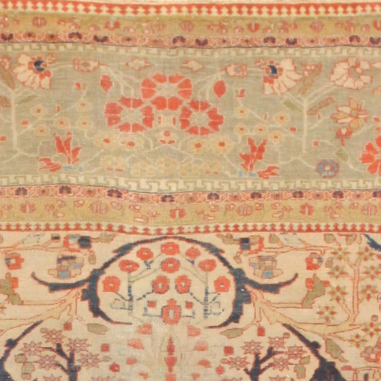 Beautifully Intricate Antique Persian Motasham Kashan Carpet 1