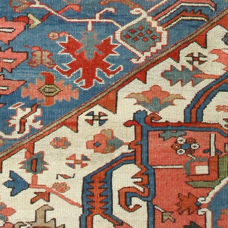 20th Century Antique Heriz Persian Room Sized Rug