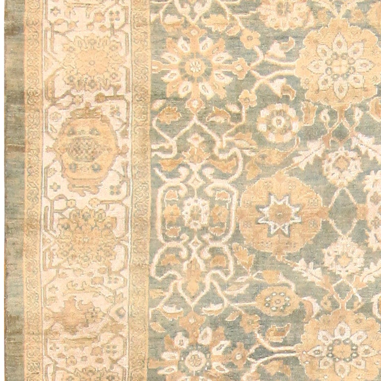 Wool Light Blue Background Antique Persian Sultanabad Rug