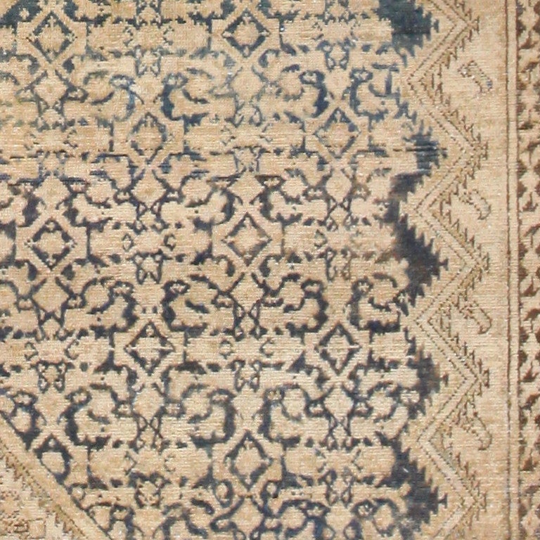 Antique Malayer Carpet, Persia, 1900 --  The use of two primary colors throughout this antique rug allows its finer details to shine through. With such stark embroidery used to define the contrast between every line of motion, viewers are able to