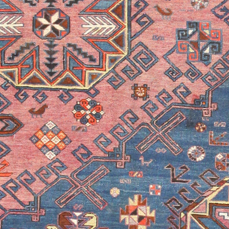 Wool Beautiful Jewel Toned Antique Caucasian Soumak Rug