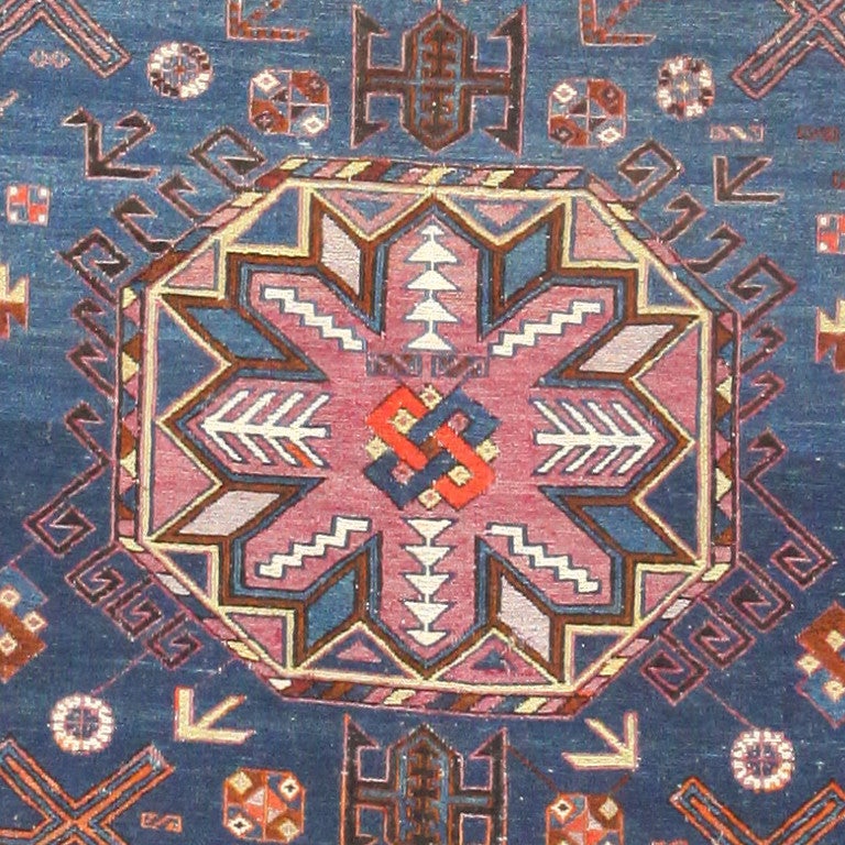 20th Century Beautiful Jewel Toned Antique Caucasian Soumak Rug