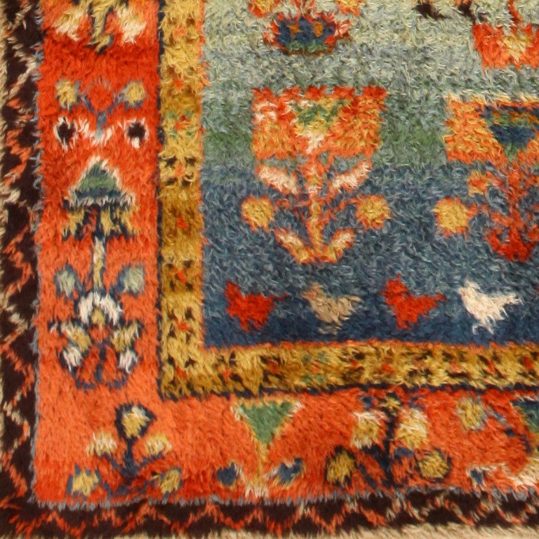Folk Art Vintage German Rug For Sale at 1stdibs