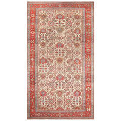 Antique Oversized Ivory Bakshaish Rug