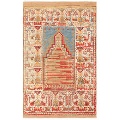 Antique Turkish Milas Prayer Rug