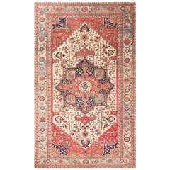 Antique Oversize Persian Heriz Serapi Carpet