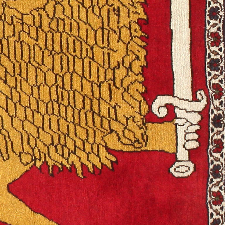 vintage lion rug