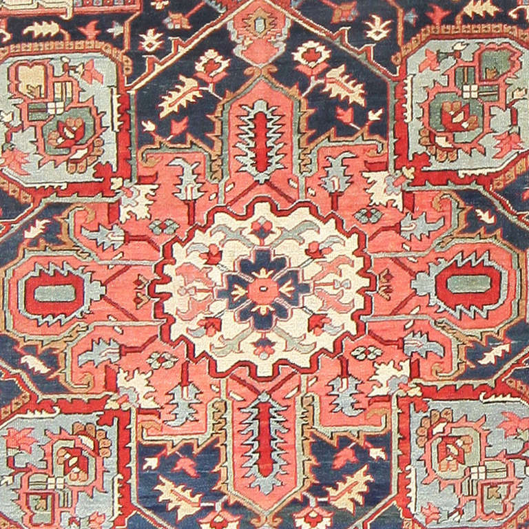 Antique Oversize Persian Heriz Serapi Carpet