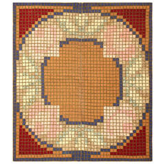 Lovely Geometric Antique American Hooked Rug