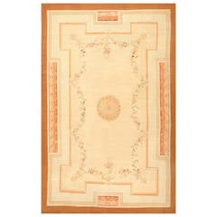 Beautiful Light Colored Antique French Aubusson Rug