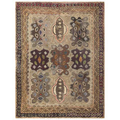 Earthy Antique American Hooked Rug 10