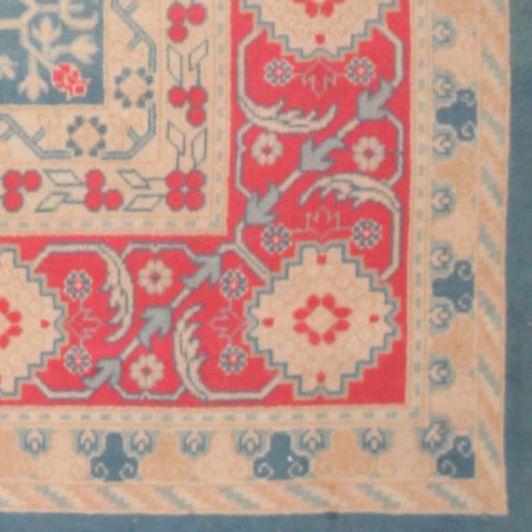 Hand-Woven Vintage East Turkestan Khotan Rug
