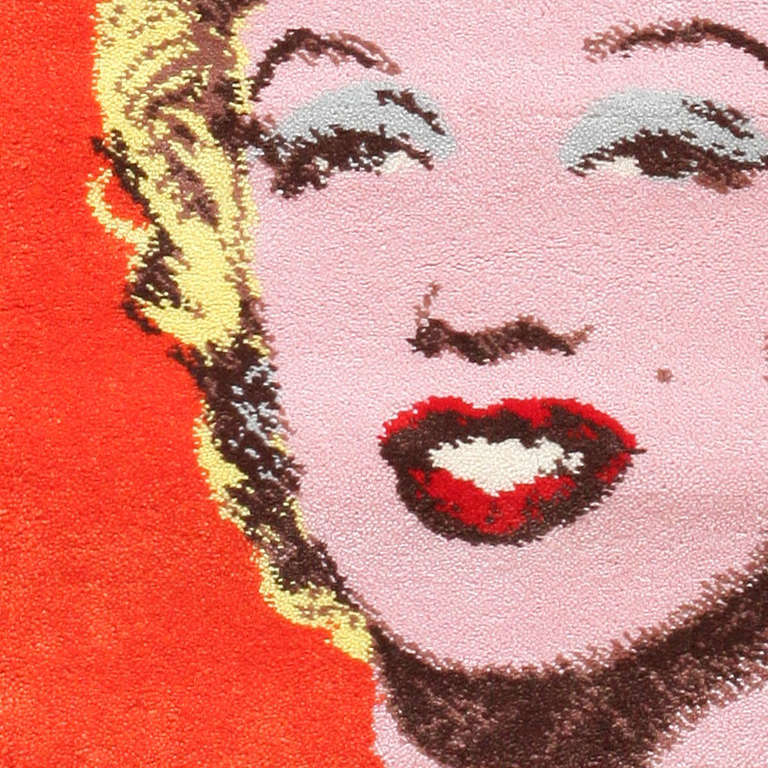 Mid-Century Modern Ege Art Rug of Marilyn Monroe by Andy Warhol