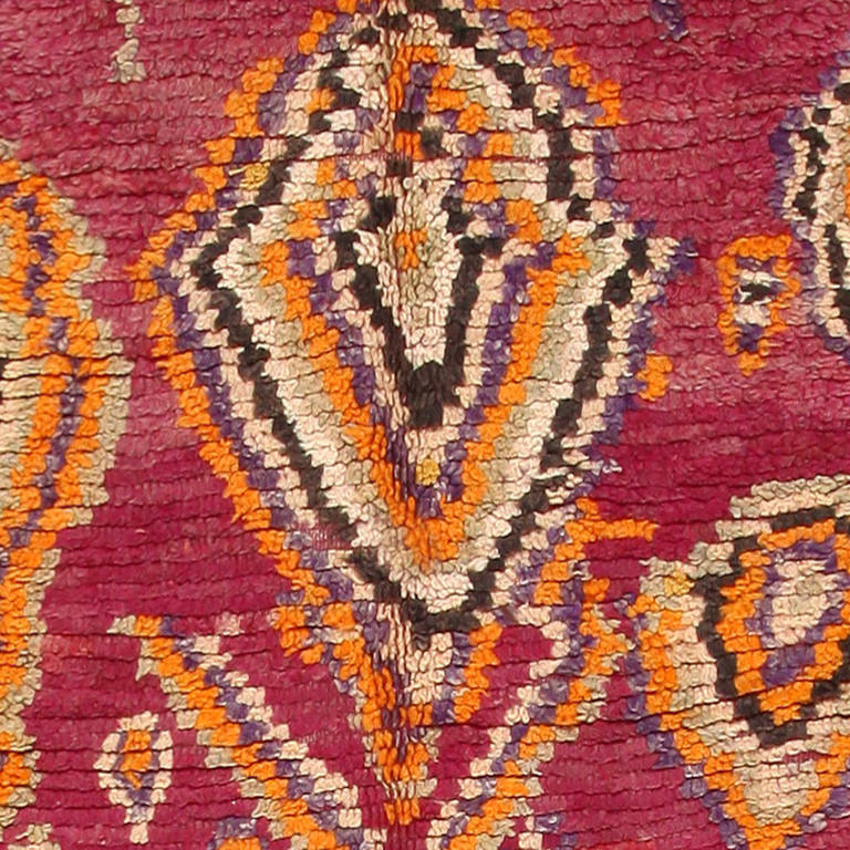Annodato a mano Tappeto marocchino primitivo vintage. 4 ft 5 in x 13 ft 10 in in vendita