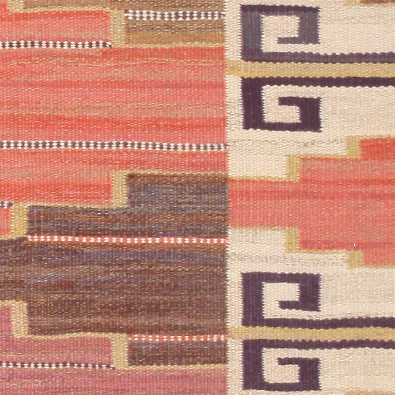 Vintage Swedish Flat-Woven Kilim by Marta Maas Fjetterström In Excellent Condition In New York, NY
