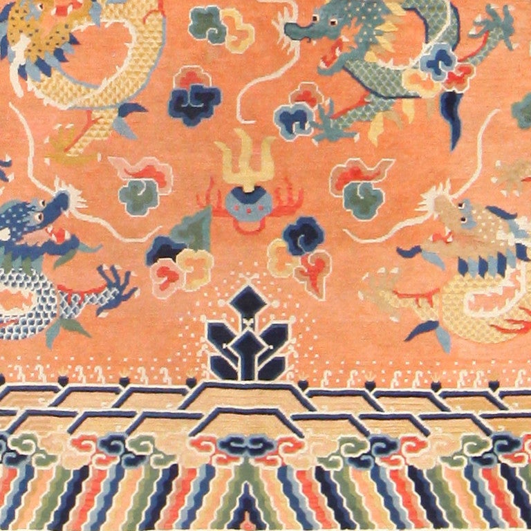 Wool Antique Chinese Dragon Carpet