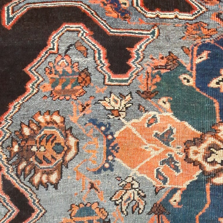 Wool Square Antique Persian Sultanabad Rug
