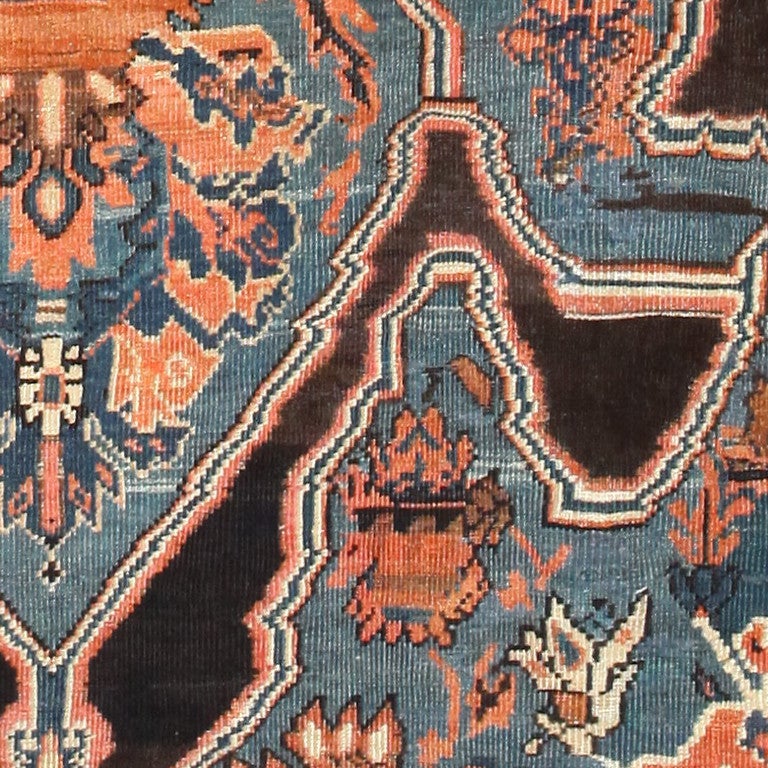 Square Antique Persian Sultanabad Rug In Excellent Condition In New York, NY