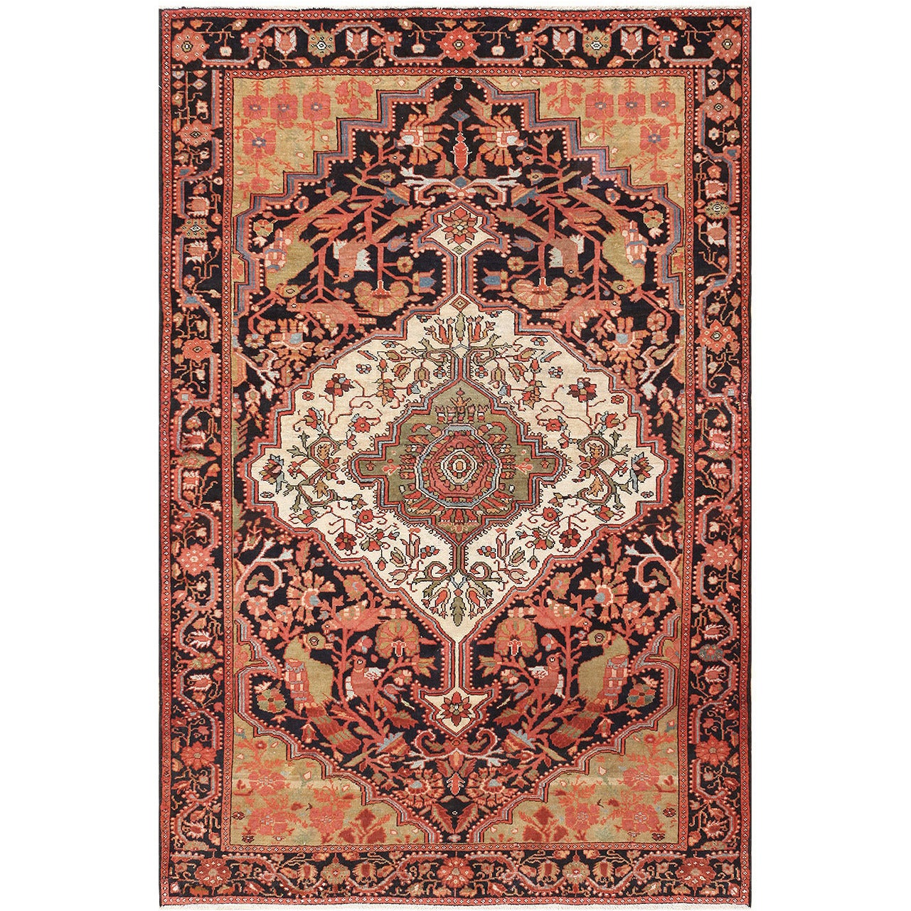 Antique Persian Sarouk Farahan Carpet