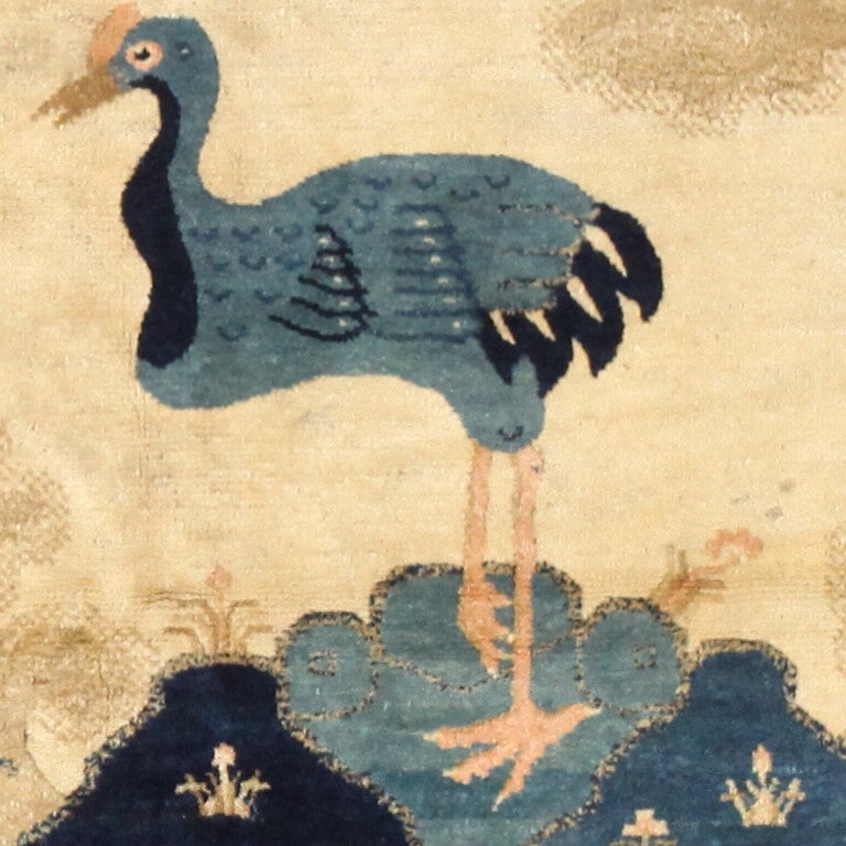 Wool Antique Chinese Animal Scene Carpet