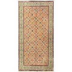 Antique Silver Metallic and Silk Khotan Rug