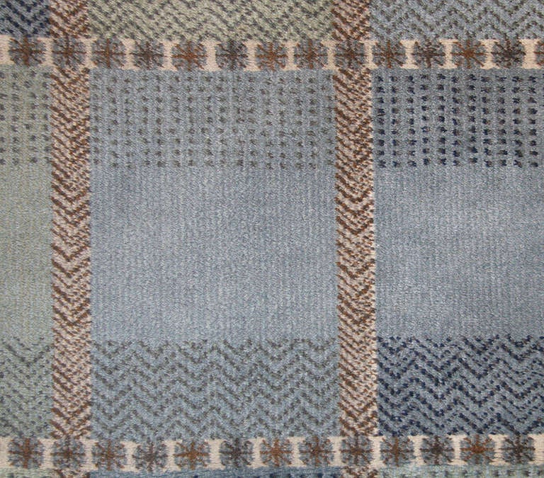 Hand-Woven Vintage Swedish Rug