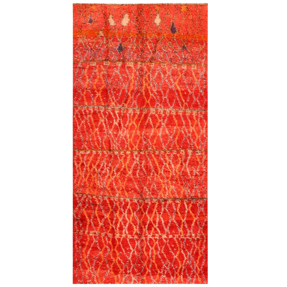 Red Vintage Berber Moroccan Carpet