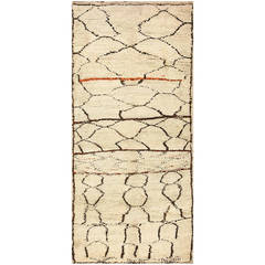 Ivory and Black Beni Ourain Moroccan Rug 1