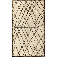 Ivory and Brown Beni Ourain Rug Morocco