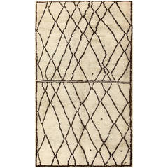 Ivory and Brown Beni Ourain Rug Morocco 2