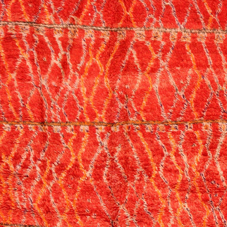 20th Century Red Vintage Berber Moroccan Carpet
