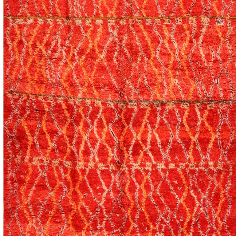 Red Vintage Berber Moroccan Carpet 2