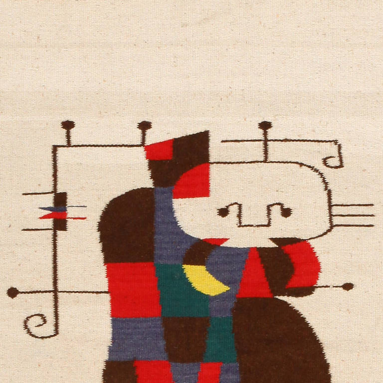 Joan Miro Inspired Mid-Century Tapestry Rug