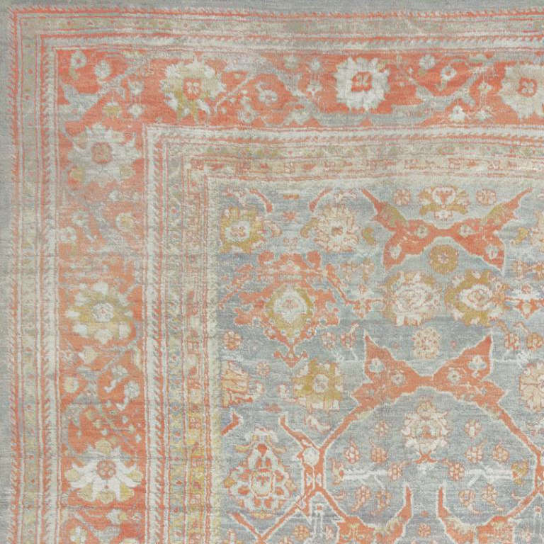 Turkish Antique Angora Oushak Rug or Carpet from Turkey