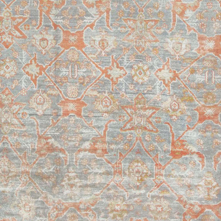 Wool Antique Angora Oushak Rug or Carpet from Turkey
