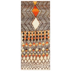 Tribal Vintage Berber Shag Moroccan Rug. Size: 6 ft x 13 ft 3 in
