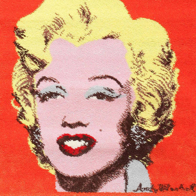 Ege art rugs of Marilyn Monroe by Andy Warhol - Andy Warhol is one of the most important and celebrated American artists of the 20th century. He is especially well known for his innovations in pop art, in which Warhol explores familiar, appealing