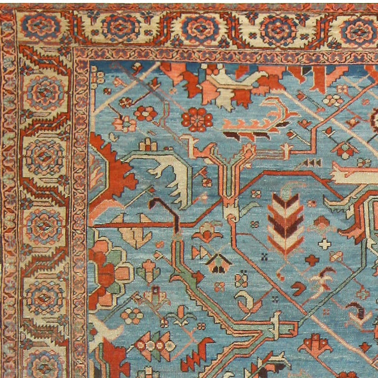 Wool Antique Persian Heriz Serapi Carpet