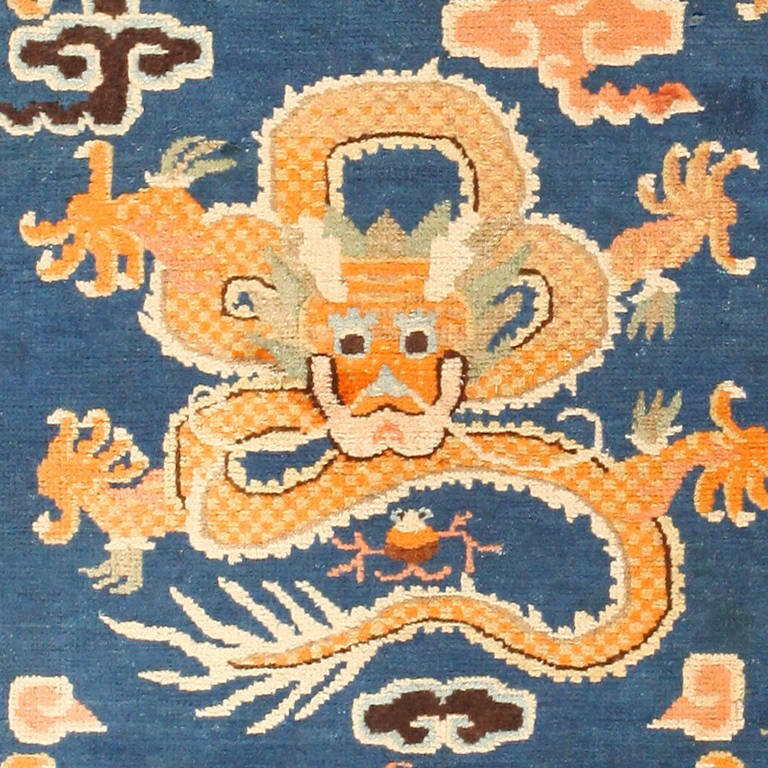 Chinese Export Antique Chinese Dragon Rug