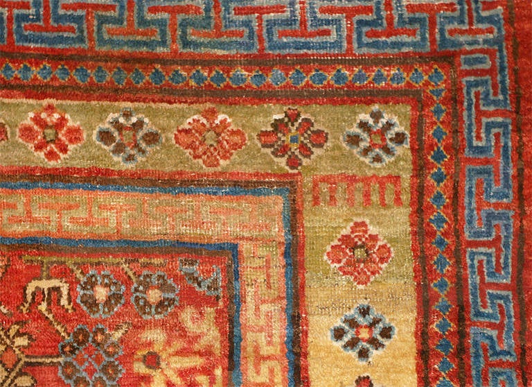 Antique Early Khotan Samarkand Rug, East Turkestan
