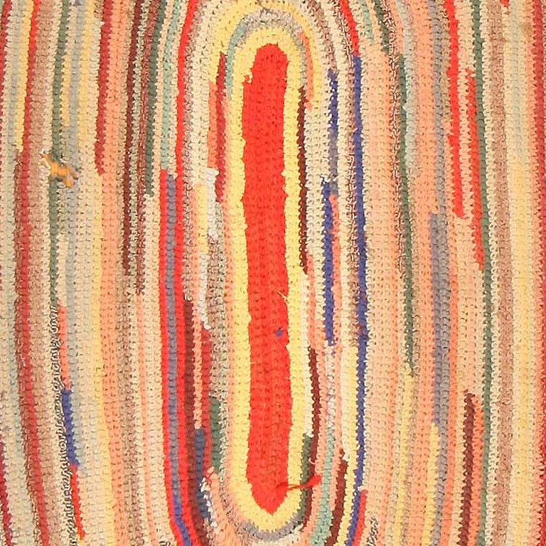 Antique American Braided Rag Rug For Sale at 1stdibs