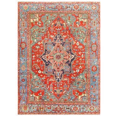 Antique Persian Heriz Serapi Rug
