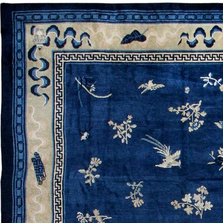 Wool Antique Chinese Oriental Carpet