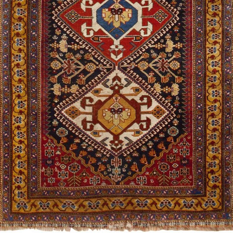Hand-Knotted Antique Persian Gashgai Rug