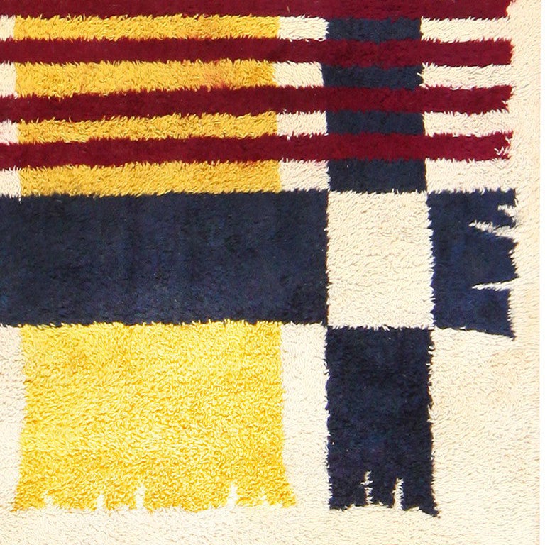 Vintage Scandinavian Rya Rug For Sale at 1stdibs