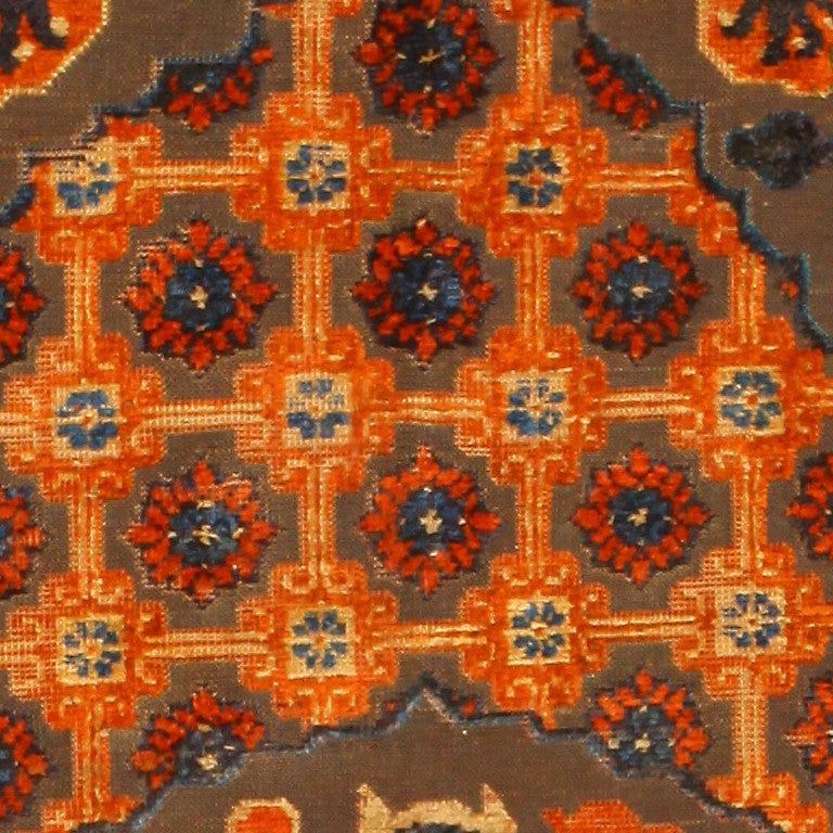 19th Century Antique Chinese Metallic Silk Rug