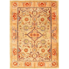 Antique Turkish Oushak Rug