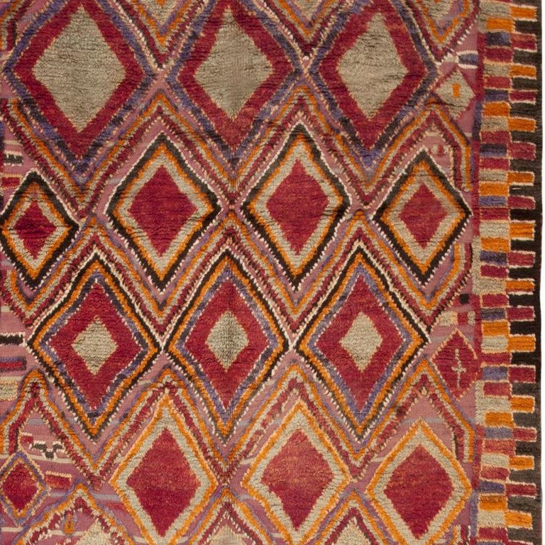 Vintage Moroccan Rug In Excellent Condition In New York, NY