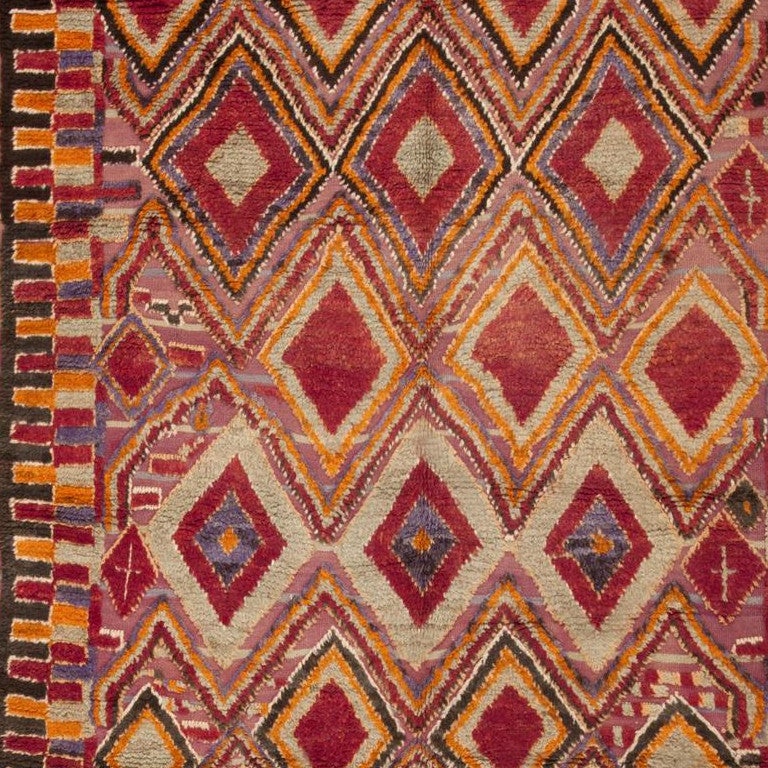 Hand-Woven Vintage Moroccan Rug