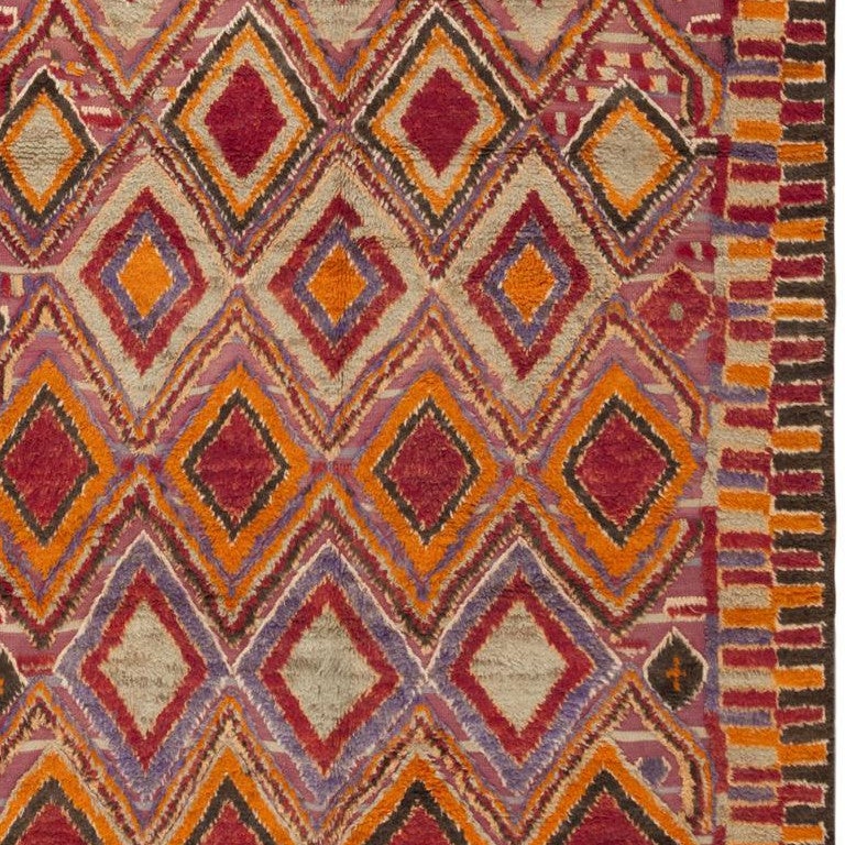 Mid-Century Modern Vintage Moroccan Rug